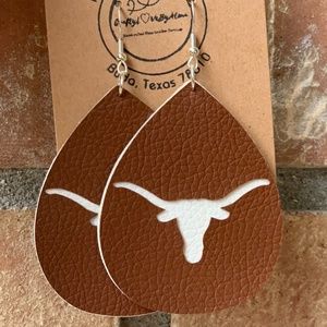 Longhorn Faux Leather Earrings